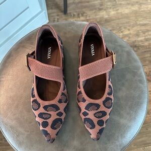 Vivaya Leopard Print Flats in Brown and Black